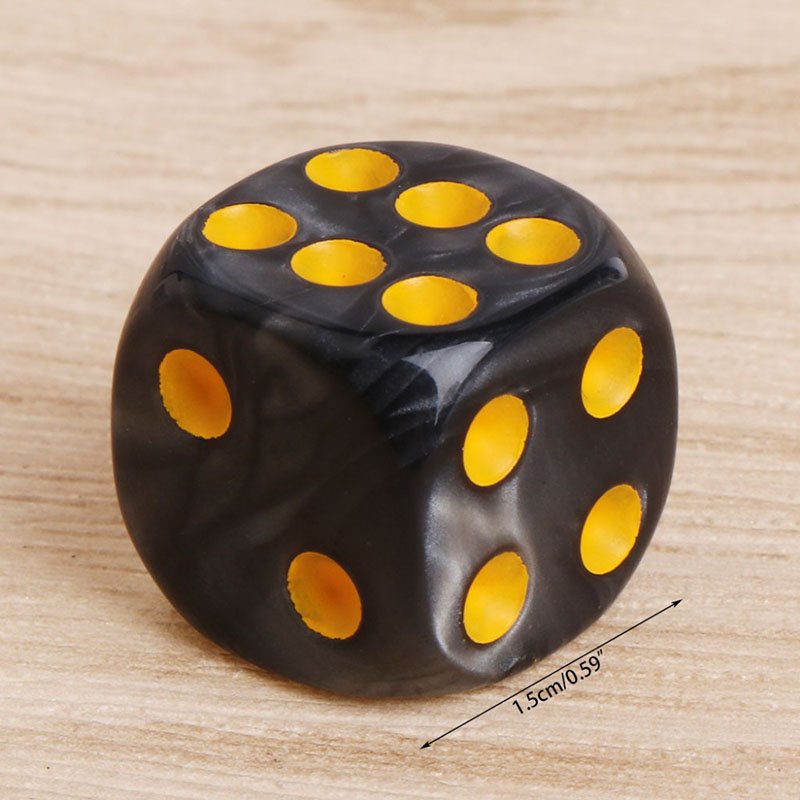 Multiple Size Resin Color Dice Transparent Black And White Dice Set D6 Acrylic Plastic Custom Logo Print Clear Classic Game Dice