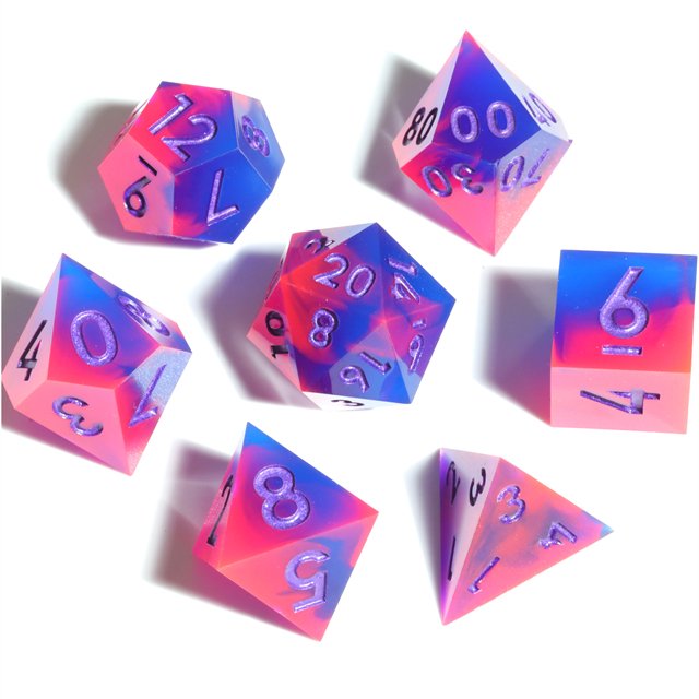 Mini Planet Dragon and Dungeon Dice Resin Polyhedral DND 7pcs Set Sharp Edges Dice RPG board role-playing games Dice