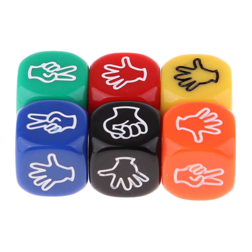 Acrylic Round Corner Polyhedral Dice Creative Game Dice Rock Paper Scissors Finger Guessing Dice Bar Family Party