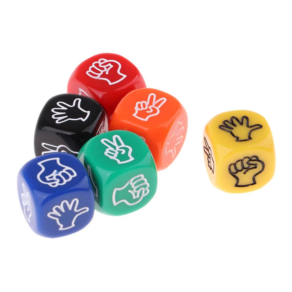 Acrylic Round Corner Polyhedral Dice Creative Game Dice Rock Paper Scissors Finger Guessing Dice Bar Family Party