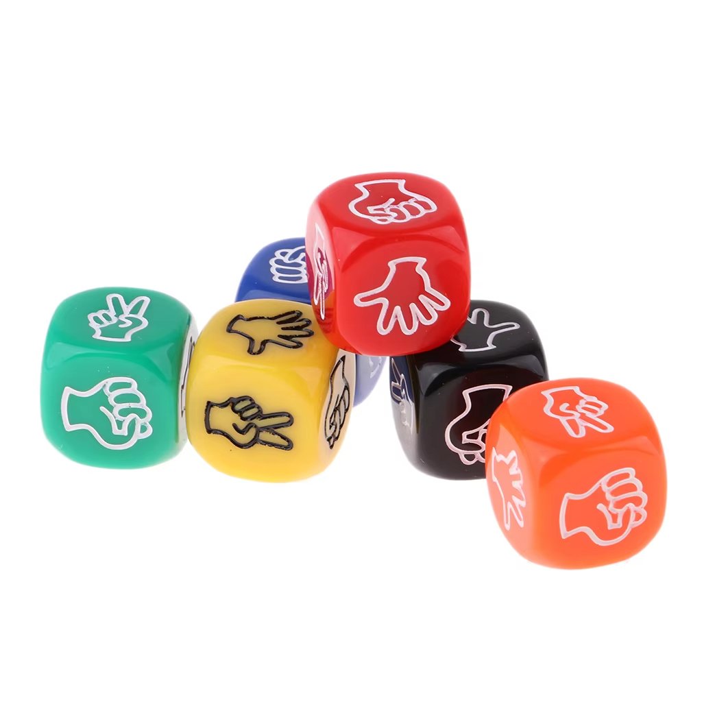 Acrylic Round Corner Polyhedral Dice Creative Game Dice Rock Paper Scissors Finger Guessing Dice Bar Family Party