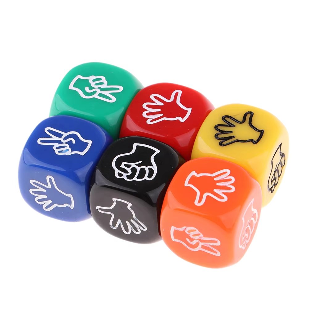 Acrylic Round Corner Polyhedral Dice Creative Game Dice Rock Paper Scissors Finger Guessing Dice Bar Family Party