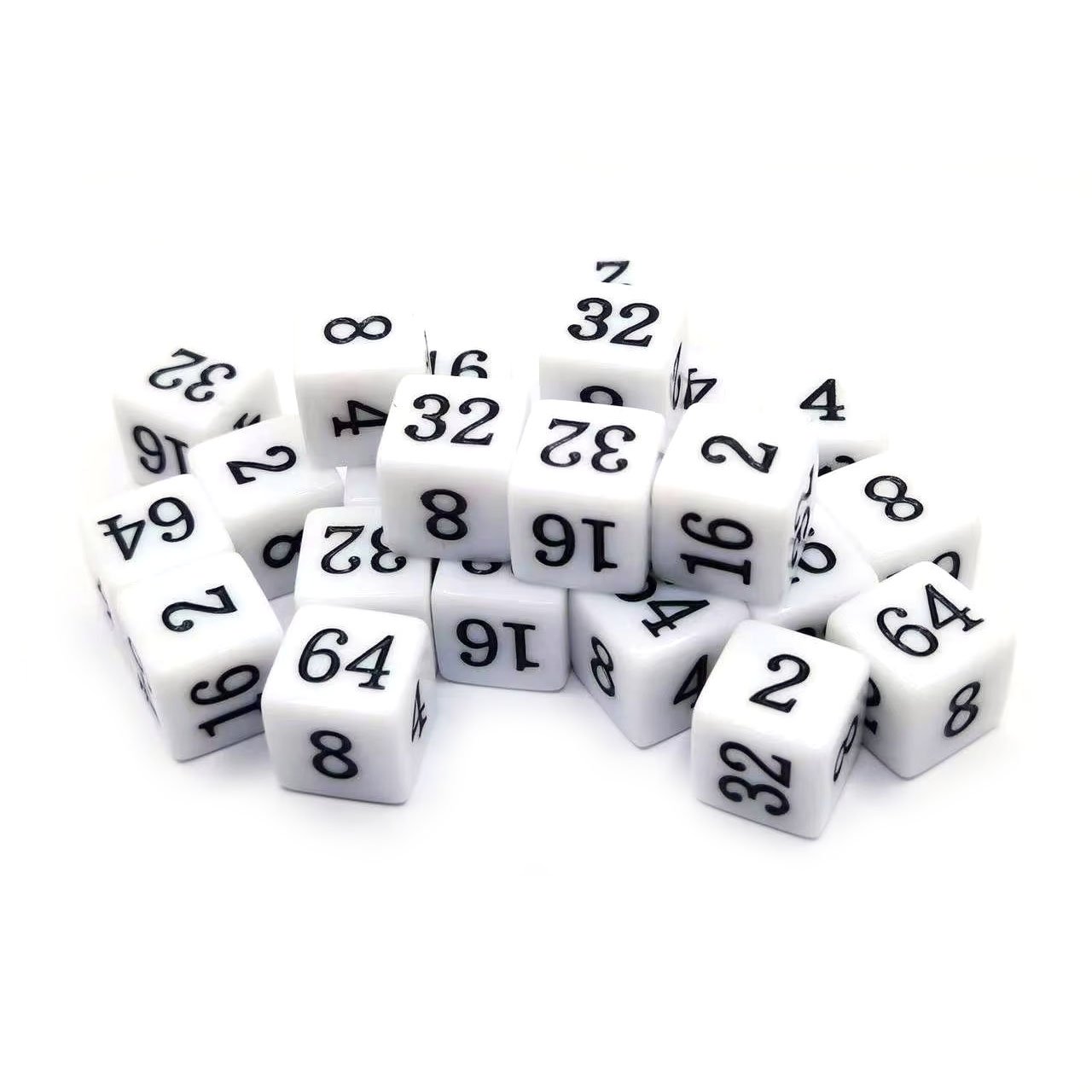 D6 Multiple Math Teaching Dice White Yellow Square Acrylic Polyhedron Dice Multiples of 2 Math Teaching Dice Factory Wholesale