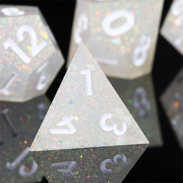 Mini Planet Wholesale Dragon and Dungeon Dice Resin Polyhedral DND 7pcs Set Sharp Edges Dice RPG board role-playing games Dice