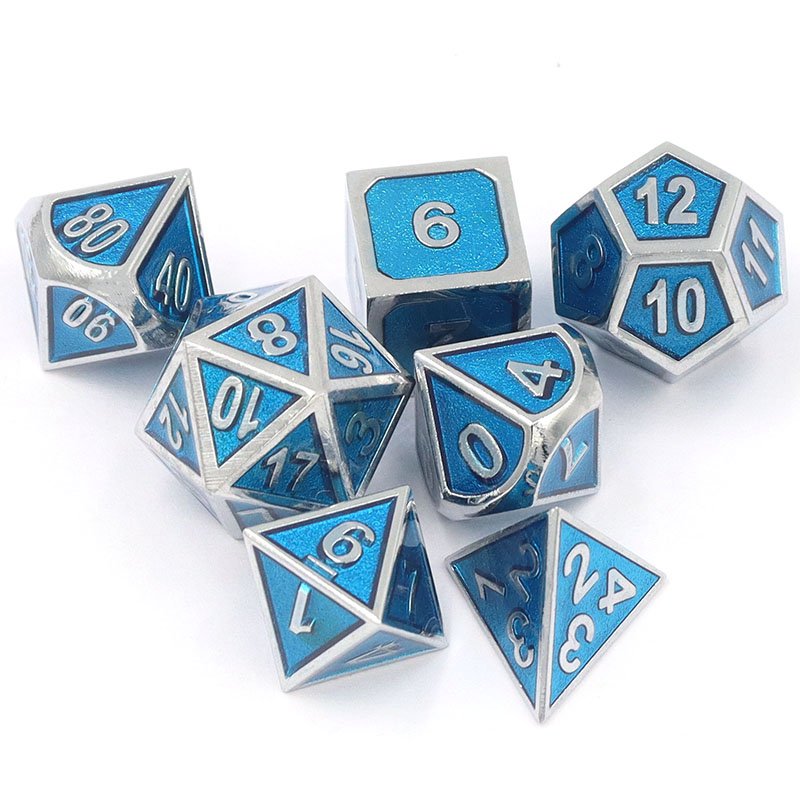Custom Logo D6D20 Polyhedral Dice Set Zinc Alloy Metal Dadi for DND Game 20mm Size