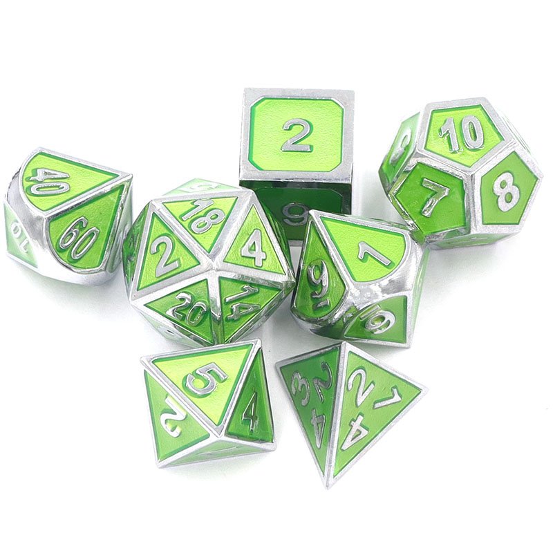 Custom Logo D6D20 Polyhedral Dice Set Zinc Alloy Metal Dadi for DND Game 20mm Size
