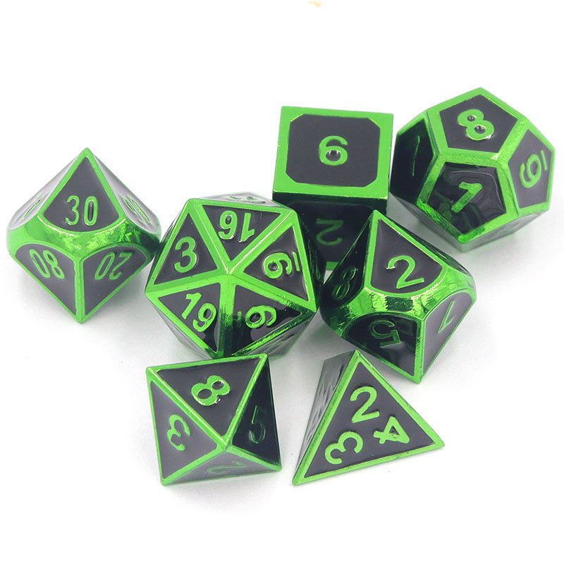 Custom Logo D6D20 Polyhedral Dice Set Zinc Alloy Metal Dadi for DND Game 20mm Size