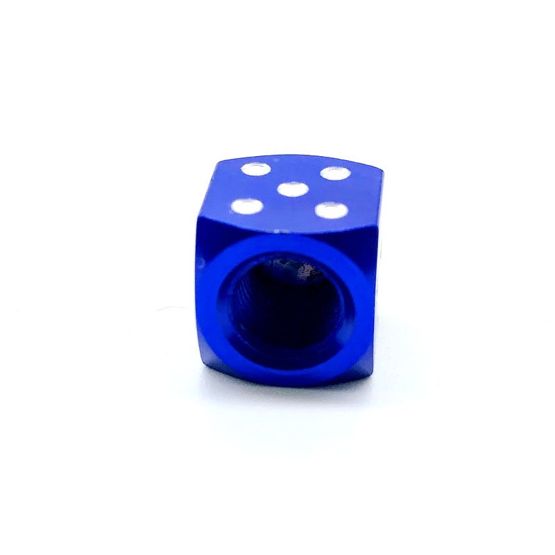 aluminum material tyre valves cap dice shaped tire valve caps colorful