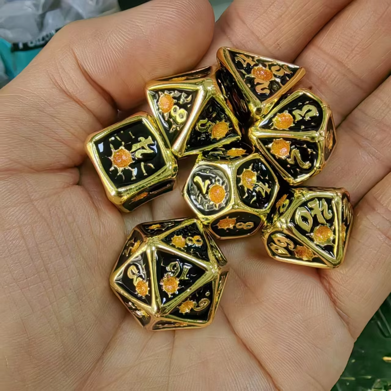 Wholesale DND Metal Dice Solid Dice Set Polyhedral Custom Game RPG DND Dice Set Table Games