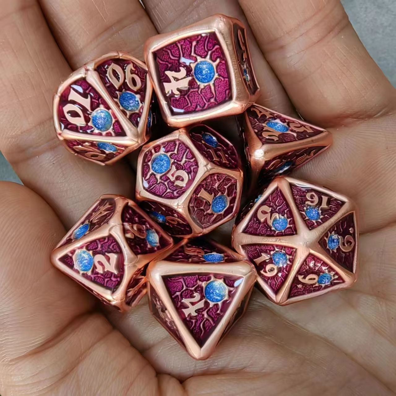 Wholesale DND Metal Dice Solid Dice Set Polyhedral Custom Game RPG DND Dice Set Table Games