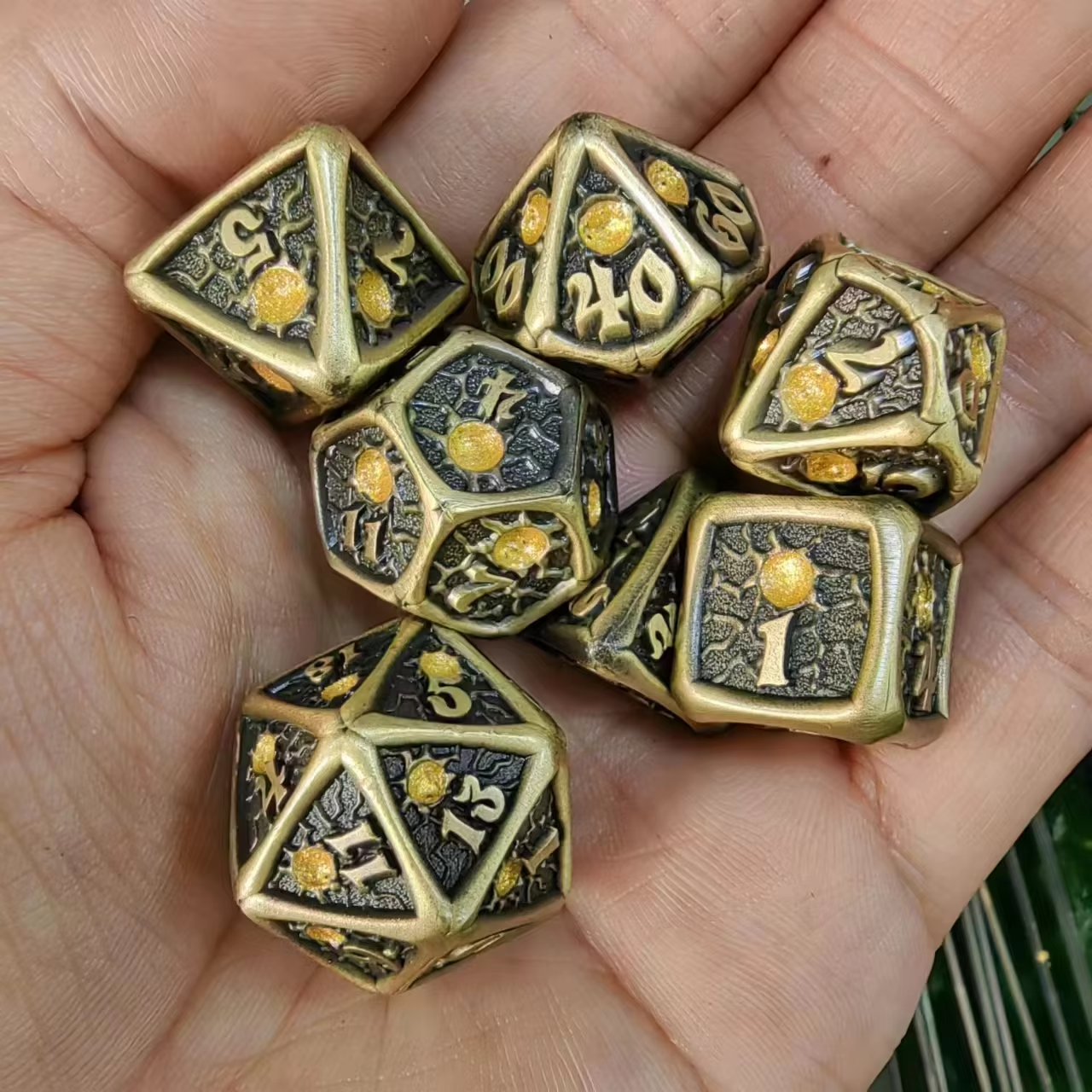 Wholesale DND Metal Dice Solid Dice Set Polyhedral Custom Game RPG DND Dice Set Table Games