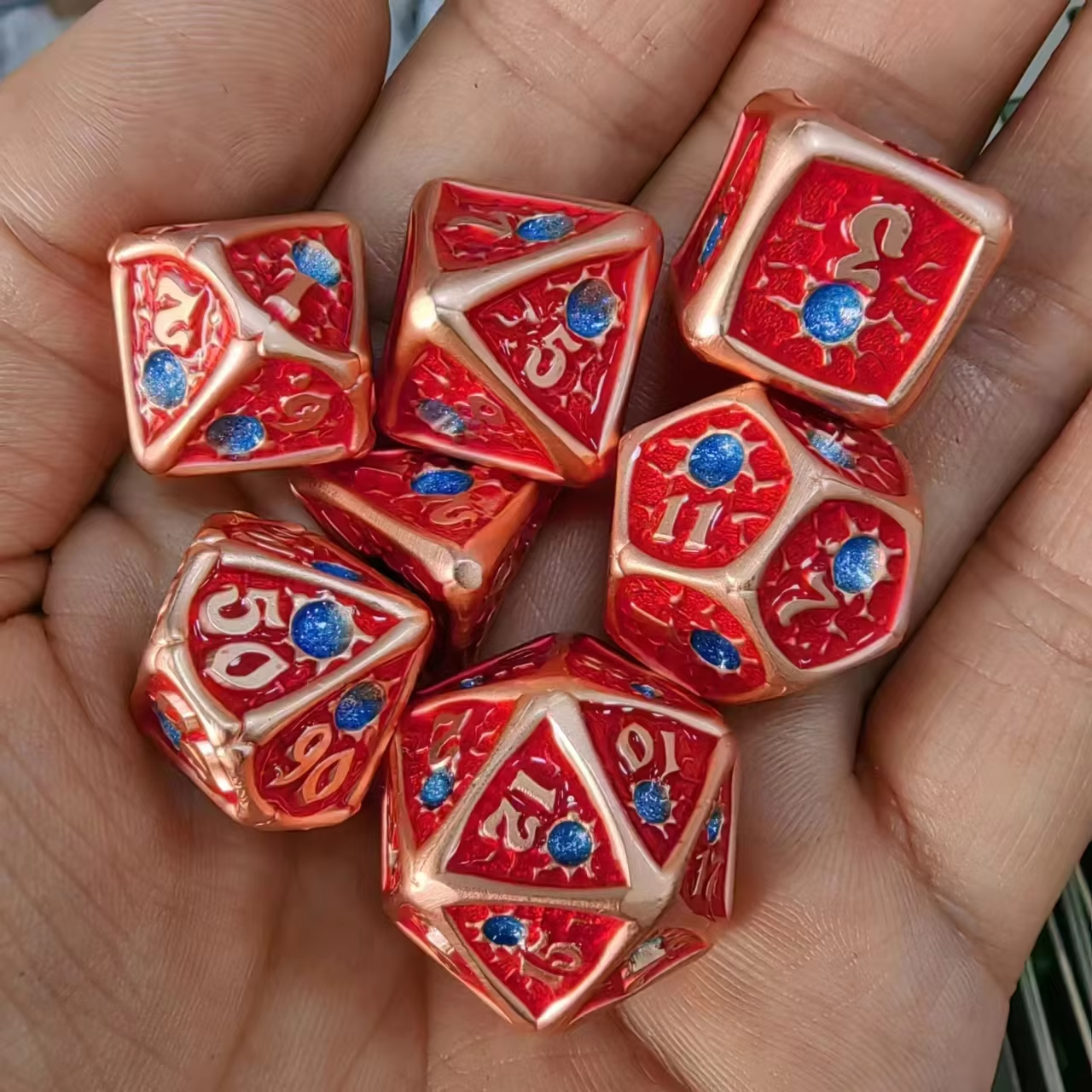 Wholesale DND Metal Dice Solid Dice Set Polyhedral Custom Game RPG DND Dice Set Table Games