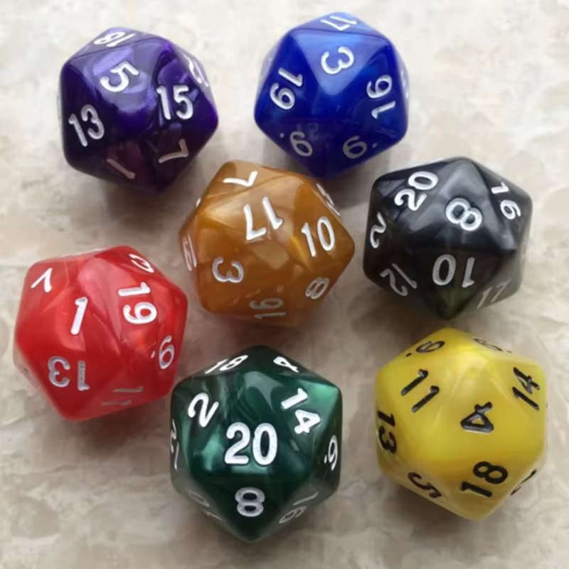 Wholesale Custom Polyhedral DND Dice Set Handmade Transparent Teal Acrylic Dice with Custom Logo for Gaming