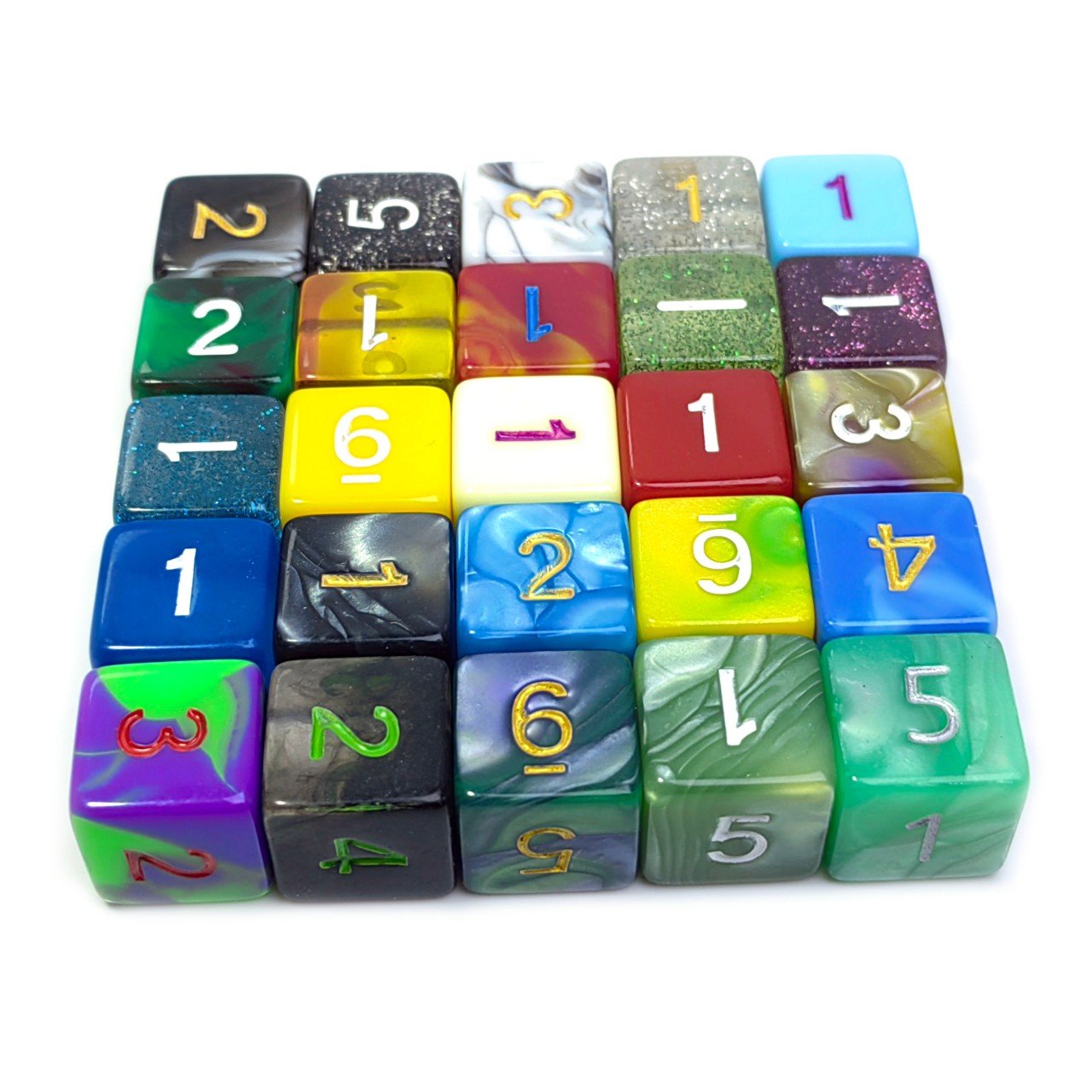 wholesale high quality Custom Game digital Round Corner Colorful Acrylic Blank Dice Straight Corner 16mm dice Board Game