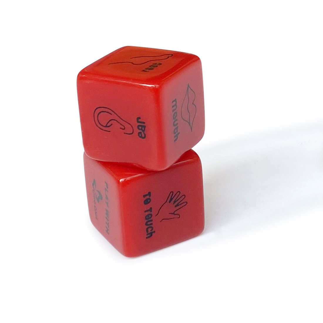 Delove SM Fun Red Dice Acrylic Pattern Action 6 Sided Dice Couple Foreplay Flirting Fun Dice Adult Sex Toys