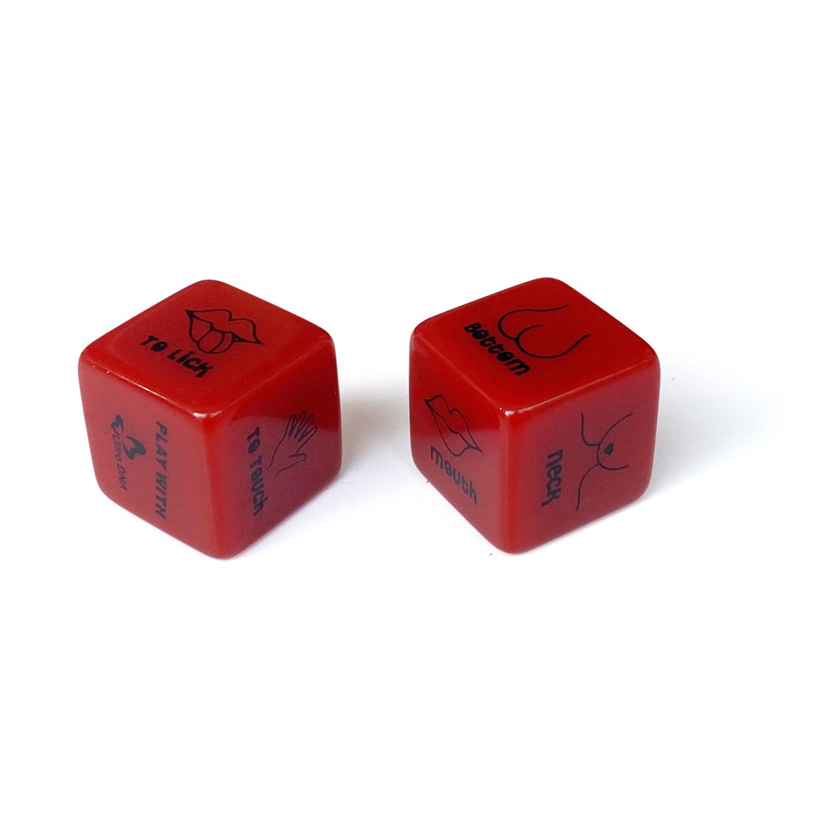 Delove SM Fun Red Dice Acrylic Pattern Action 6 Sided Dice Couple Foreplay Flirting Fun Dice Adult Sex Toys