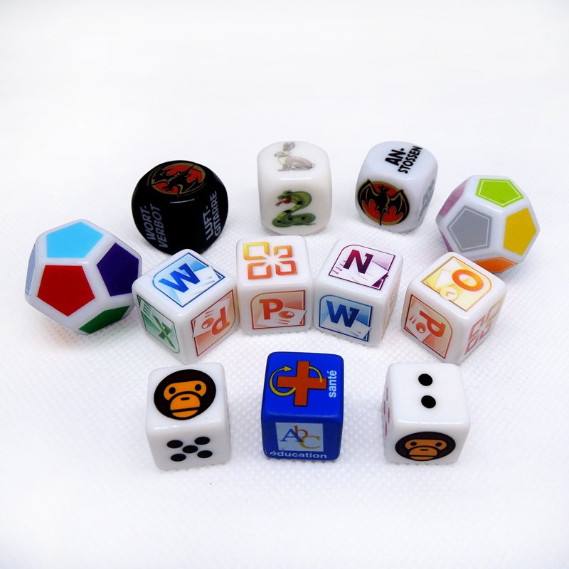 Custom High Quality Plastic Dice Printed Game Dice Engraved Colored Dice Factory