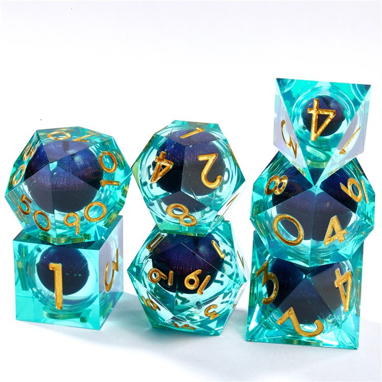 Hot selling custom Rpg Dnd resin sharp edge mobile longan casino dice