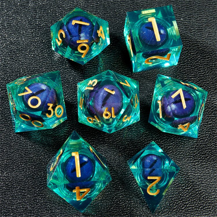 Hot selling custom Rpg Dnd resin sharp edge mobile longan casino dice