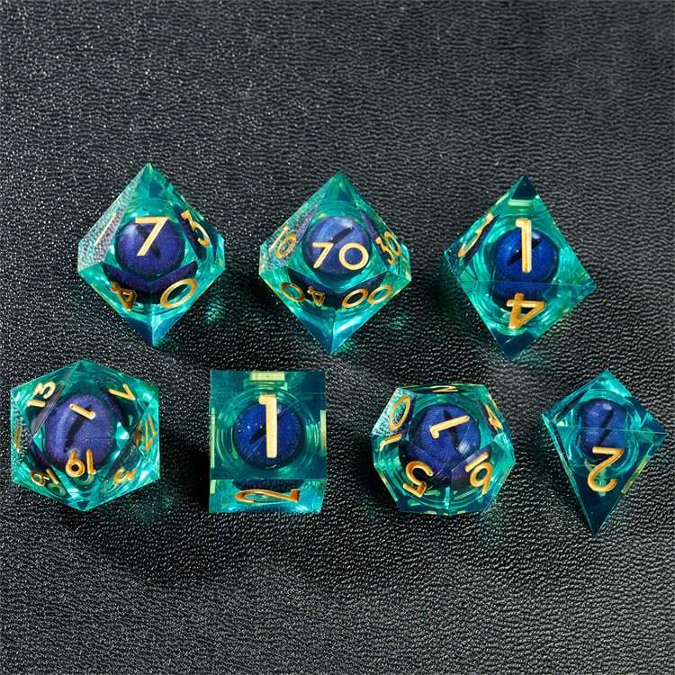 Hot selling custom Rpg Dnd resin sharp edge mobile longan casino dice