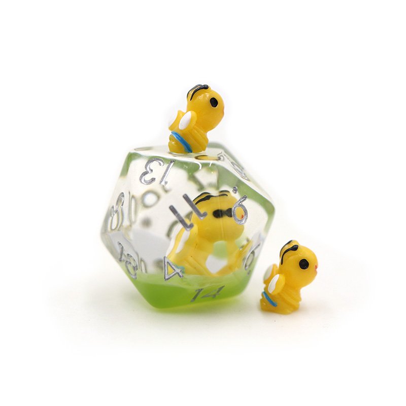 Dungeons & Dragons 7pcs set custom dice resin polyhedral inclusion resin bee dice