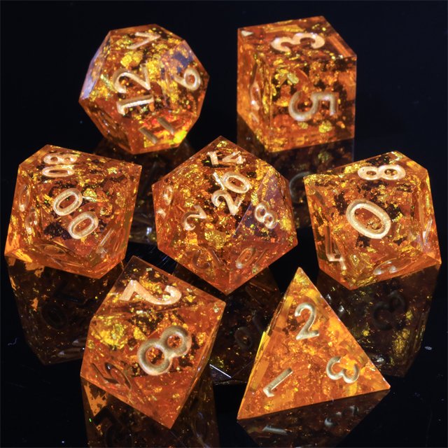 Mini Planet Factory Dragon and Dungeon Dice Resin Polyhedral DND 7pcs Set Sharp Edges Dice RPG board role-playing games Dice
