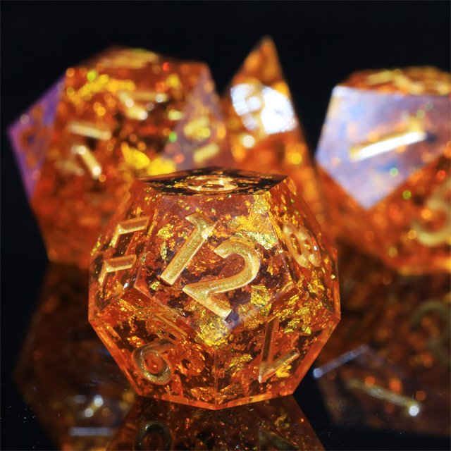 Mini Planet Factory Dragon and Dungeon Dice Resin Polyhedral DND 7pcs Set Sharp Edges Dice RPG board role-playing games Dice