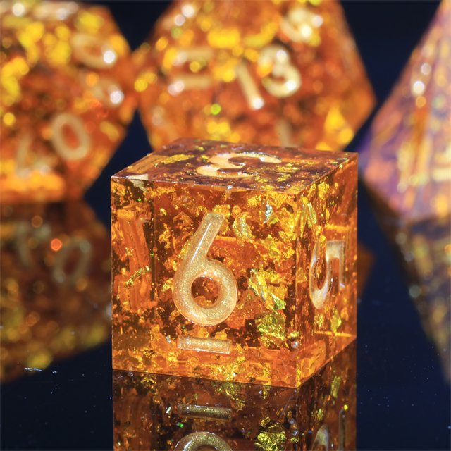 Mini Planet Factory Dragon and Dungeon Dice Resin Polyhedral DND 7pcs Set Sharp Edges Dice RPG board role-playing games Dice