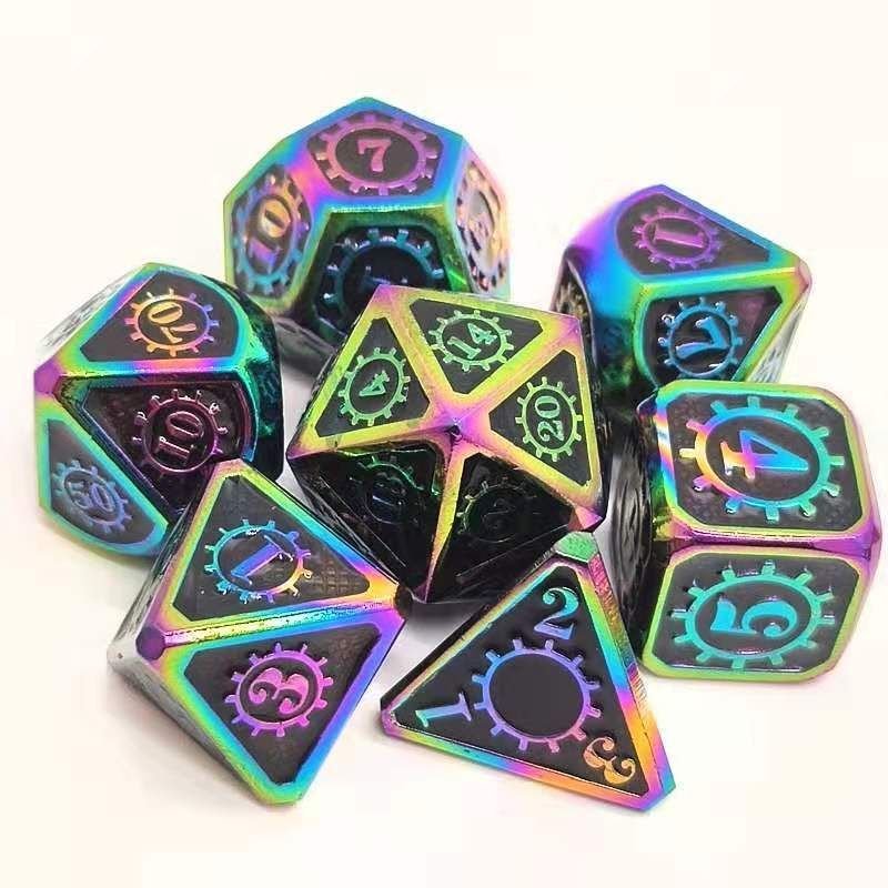 Wholesale Gear Steampunk Dice DND Game Roleplaying Dice Dungeons & Dragons RPG & Pathfinder Metal Dice Set