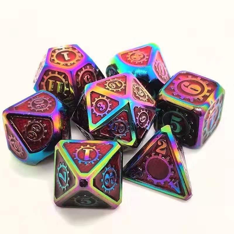 Wholesale Gear Steampunk Dice DND Game Roleplaying Dice Dungeons & Dragons RPG & Pathfinder Metal Dice Set