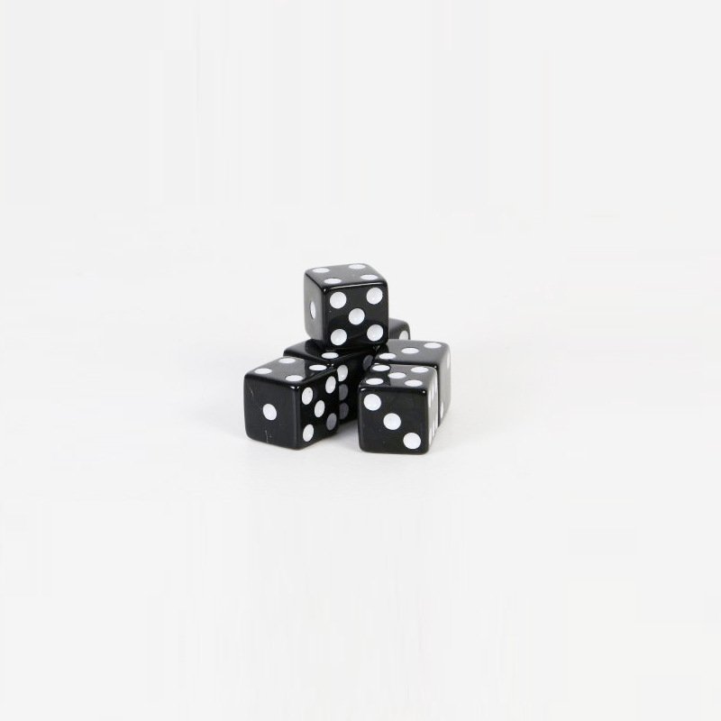 high quality wholesale Dots 12mm custom acrylic games Black Dice for casino card board games
