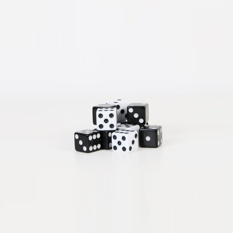high quality wholesale Dots 12mm custom acrylic games Black Dice for casino card board games