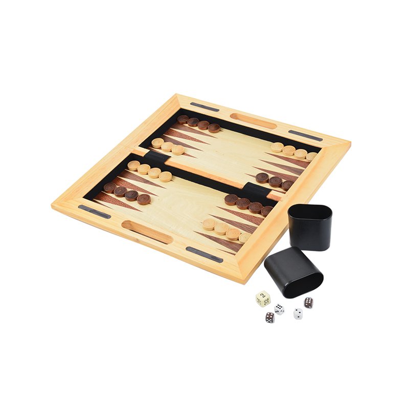 Unique Educational Wooden Backgammon Game Set With Dice Tableware Foldable chess Board Game With High Quality Wood