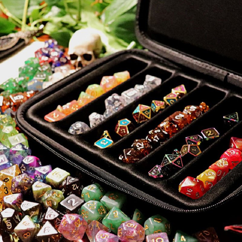 Large Capacity DND Dice Organizer Cases D6 D20 Dice Set Case For Dungeons And Dragons TTRPG Games Carrying Hard Case