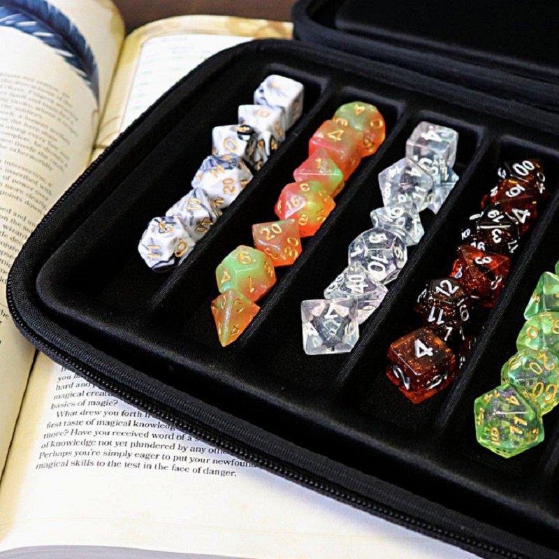 Large Capacity DND Dice Organizer Cases D6 D20 Dice Set Case For Dungeons And Dragons TTRPG Games Carrying Hard Case