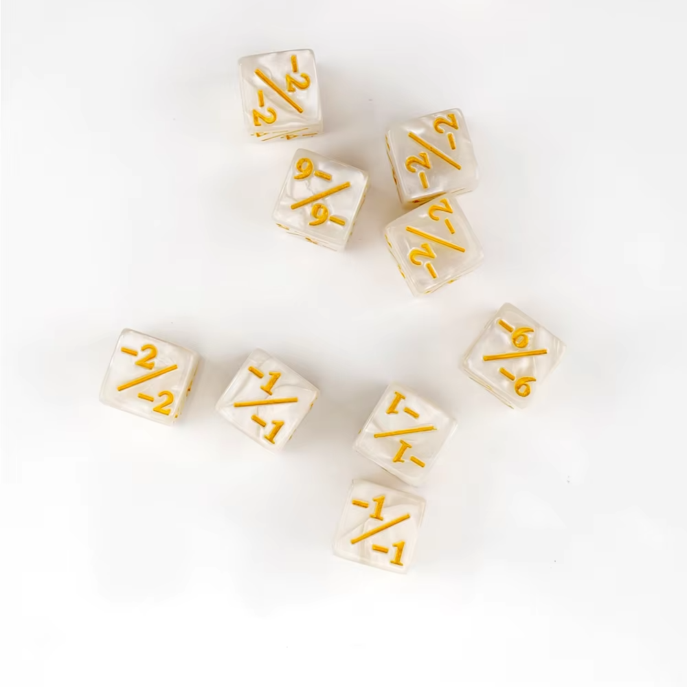 16mm D6 dice custom math teaching game d6 counters +1/+1 the white & black colorful acrylic Math Dice