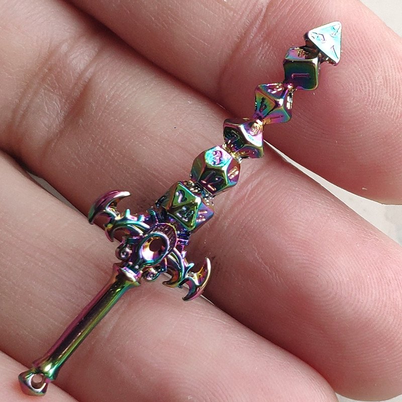 MINI PLANET DND Metal Dice Sword Pendant RPG Dungeons & Dragons Game Accessories Board Game Toy Accessories Pendant Wholesale