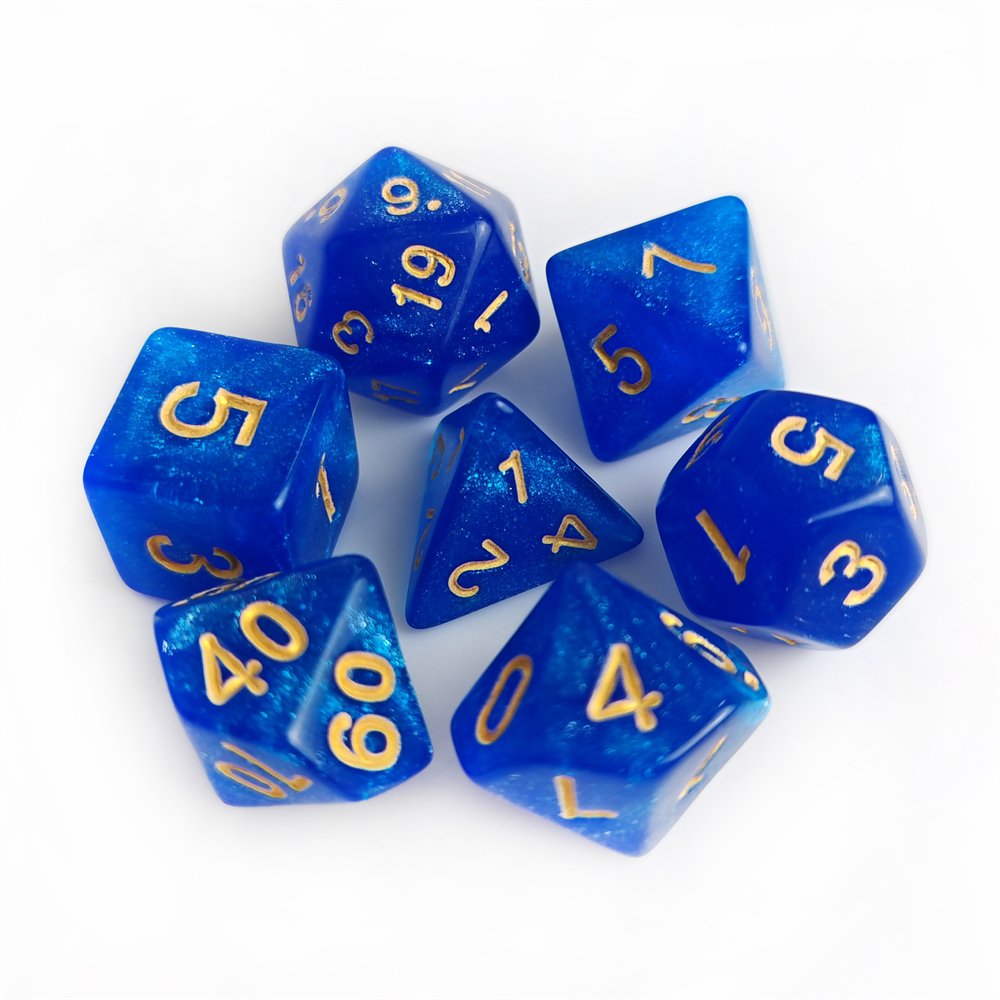 In Stock Glitter Plastic Dice for Dungeons and Dragons Role Playing Board Game 7pcs Polyhedral Acrylic DND Dice Set