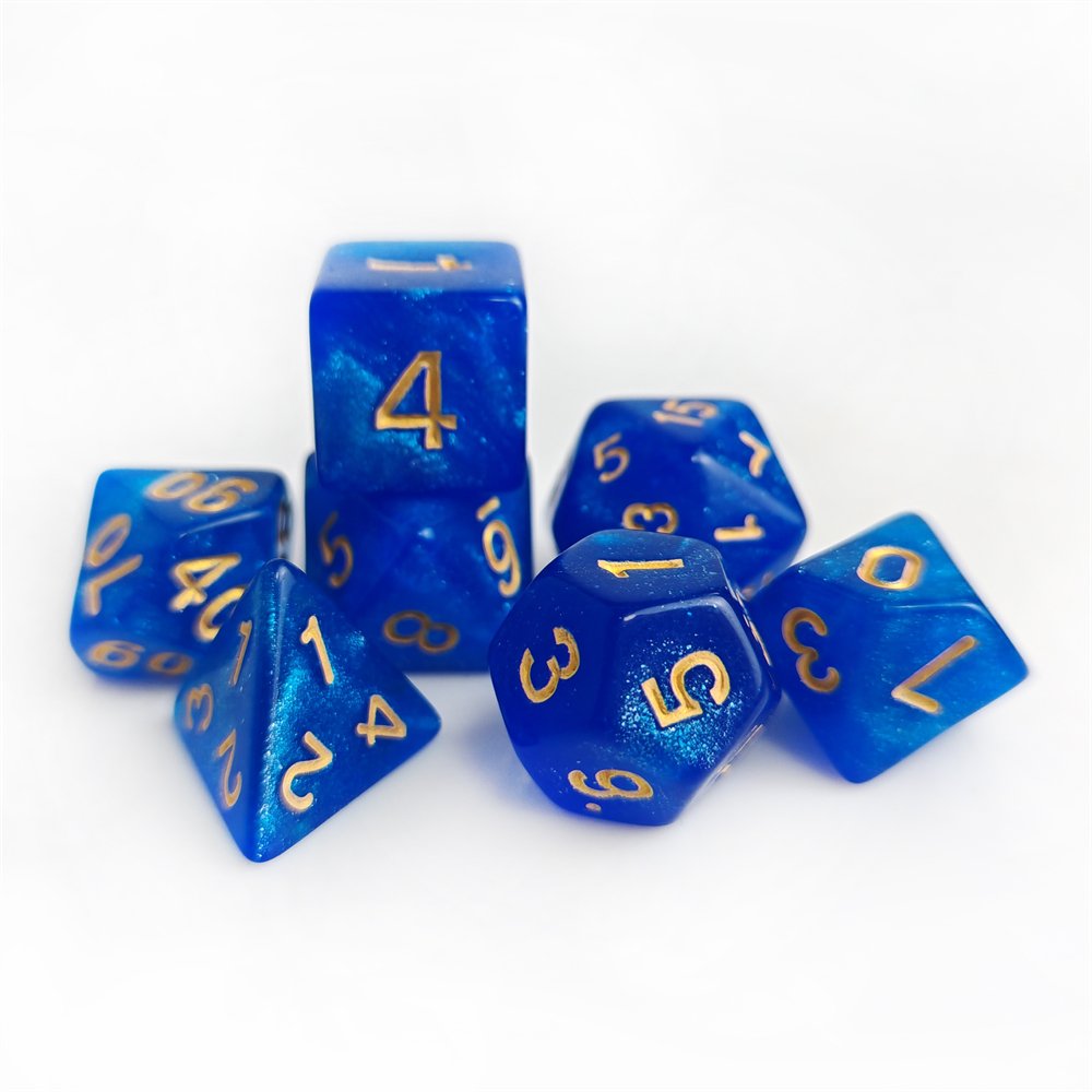 In Stock Glitter Plastic Dice for Dungeons and Dragons Role Playing Board Game 7pcs Polyhedral Acrylic DND Dice Set