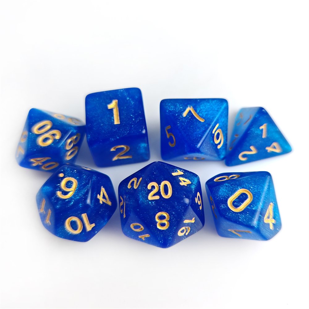 In Stock Glitter Plastic Dice for Dungeons and Dragons Role Playing Board Game 7pcs Polyhedral Acrylic DND Dice Set