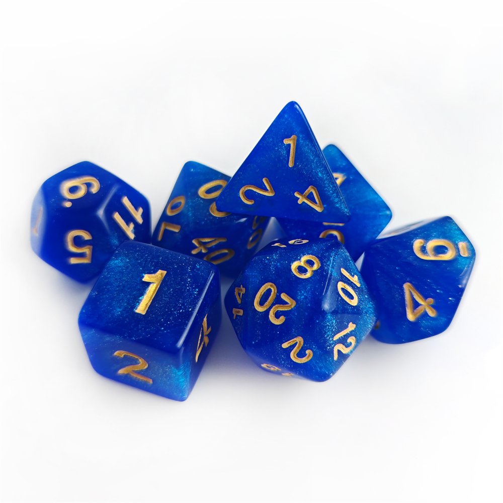 In Stock Glitter Plastic Dice for Dungeons and Dragons Role Playing Board Game 7pcs Polyhedral Acrylic DND Dice Set