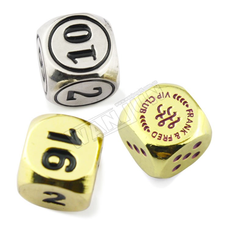 Wholesale custom printed dice,bulk engrave logo metal dice (Dice-2)