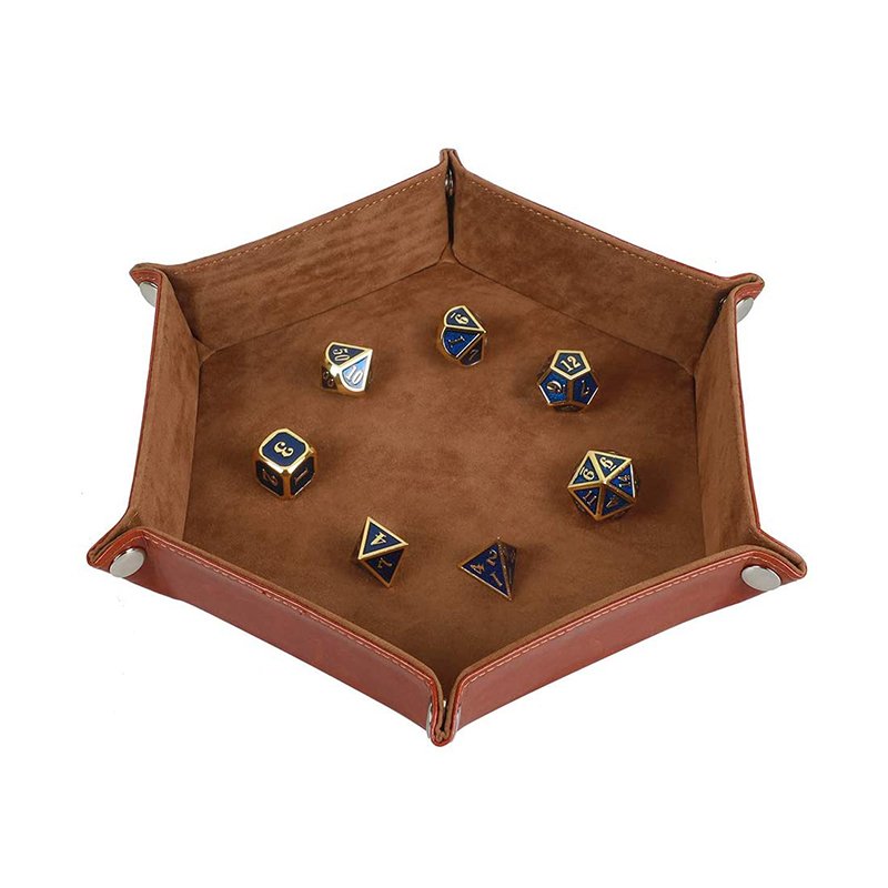 MuYang Hot Selling Dice Holder PU Leather Collapsible Velvet Dice Tray for RPG DND and Other Table Games 2021