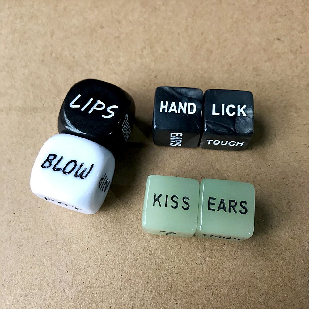 Acrylic D6 Cube D12 Sided 6pcs Per Set Adult Dice Rounded Corners Love Dice Game Erotic Dice