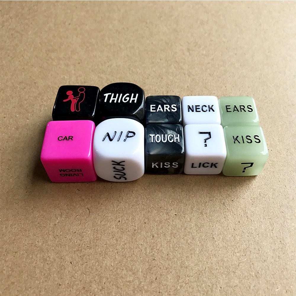 Acrylic D6 Cube D12 Sided 6pcs Per Set Adult Dice Rounded Corners Love Dice Game Erotic Dice