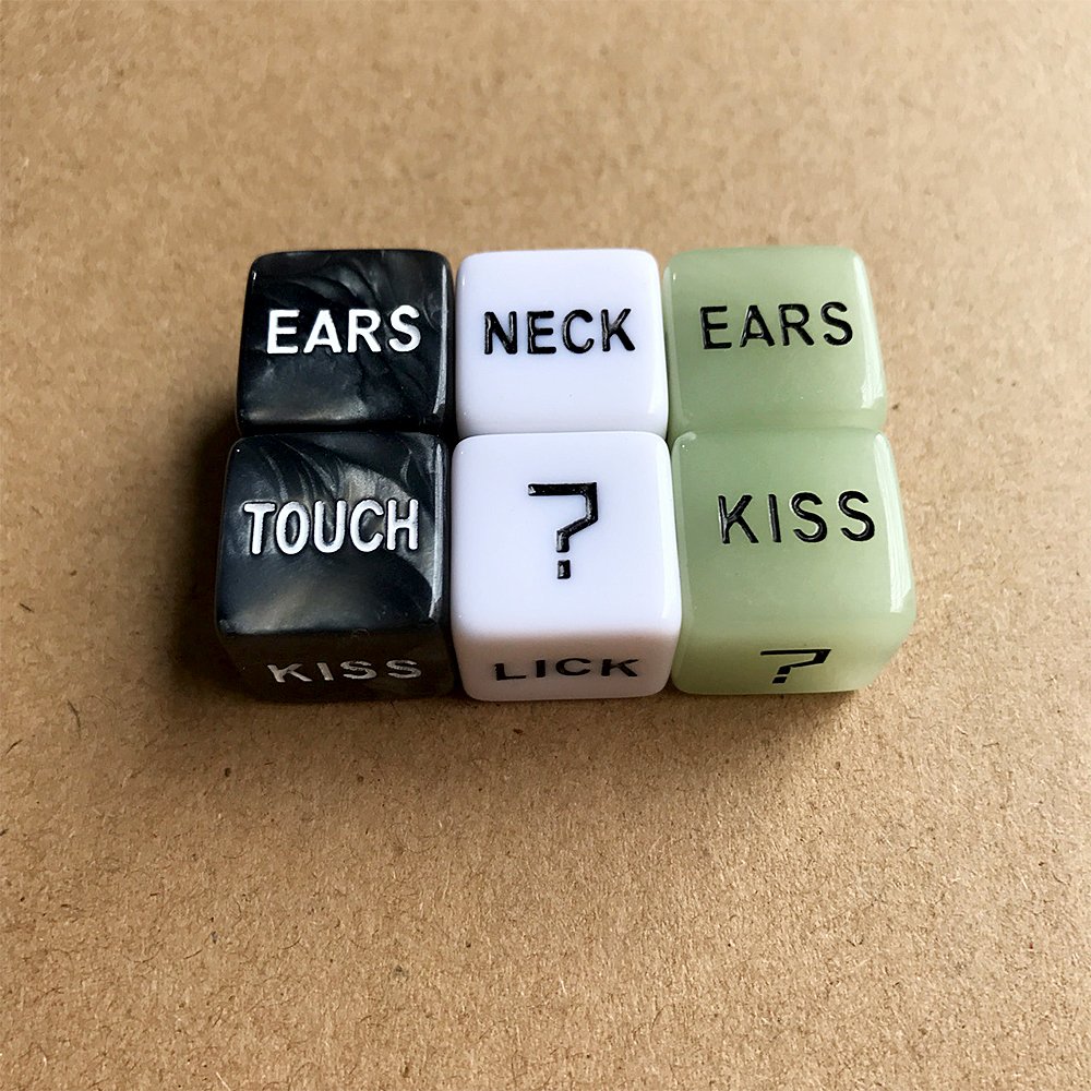 Acrylic D6 Cube D12 Sided 6pcs Per Set Adult Dice Rounded Corners Love Dice Game Erotic Dice