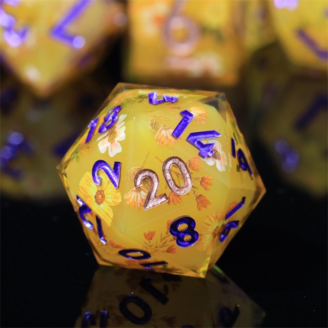MINI PLANET Custom Resin DND Sharp Edges Dragon and Dungeon Gift Dice Set Polyhedral Board Game RPG Dice
