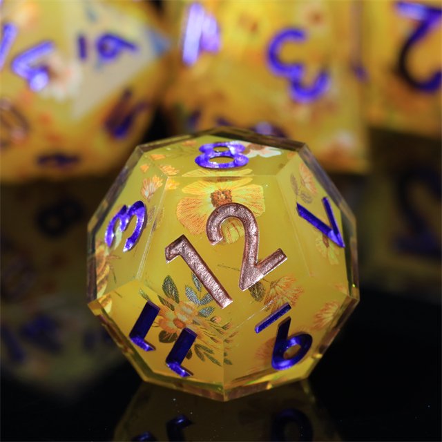 MINI PLANET Custom Resin DND Sharp Edges Dragon and Dungeon Gift Dice Set Polyhedral Board Game RPG Dice
