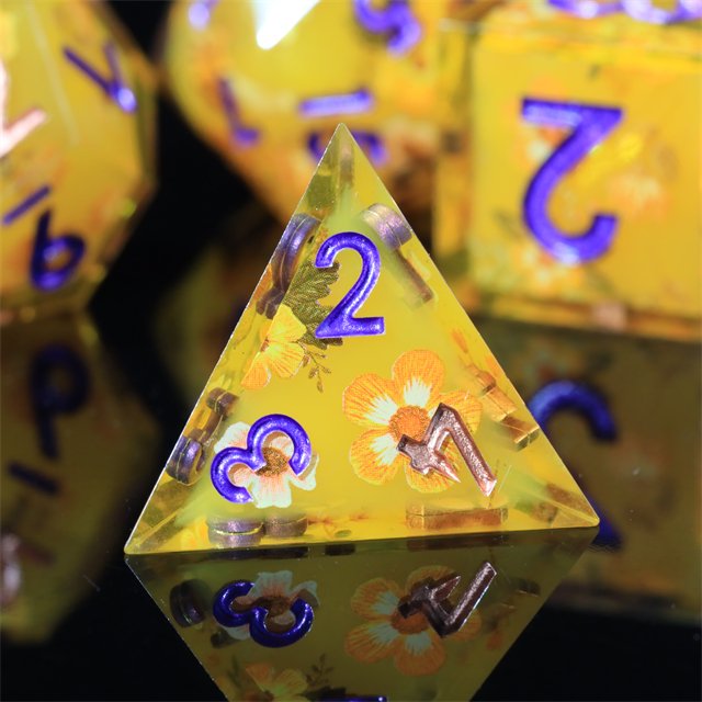 MINI PLANET Custom Resin DND Sharp Edges Dragon and Dungeon Gift Dice Set Polyhedral Board Game RPG Dice