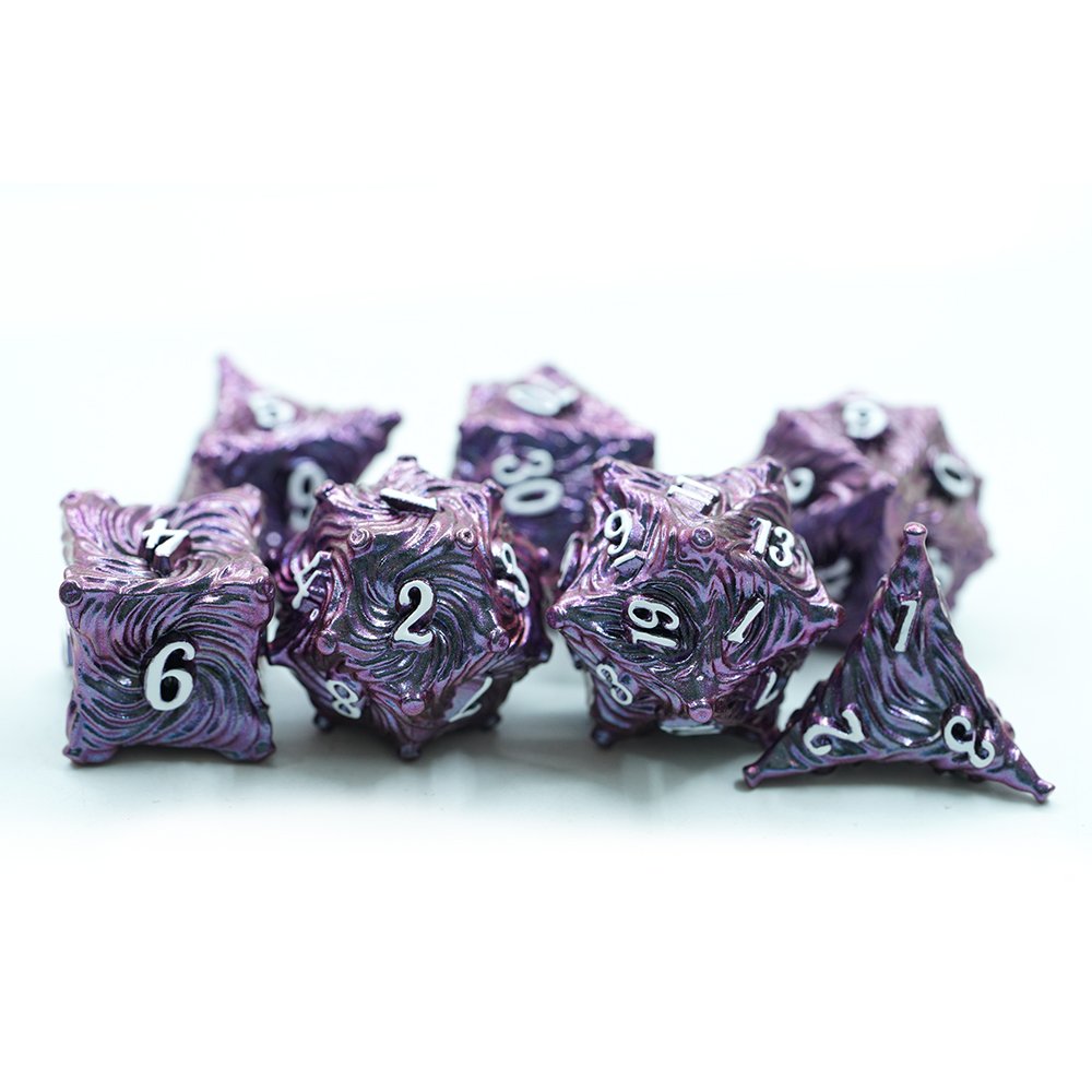 Yushun 2024 Metal D&D Dice Set Role Playing Dice Dungeons And Dragons Purple Transition Purple Customized Role